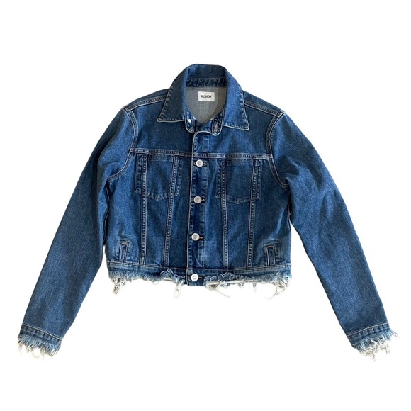 Hudson Garrison Cropped Denim Jacket in Continuum Size XS - Picture 6 of 8
